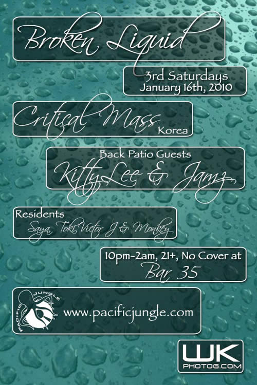 Broken Liquid January 2010 Flyer Front