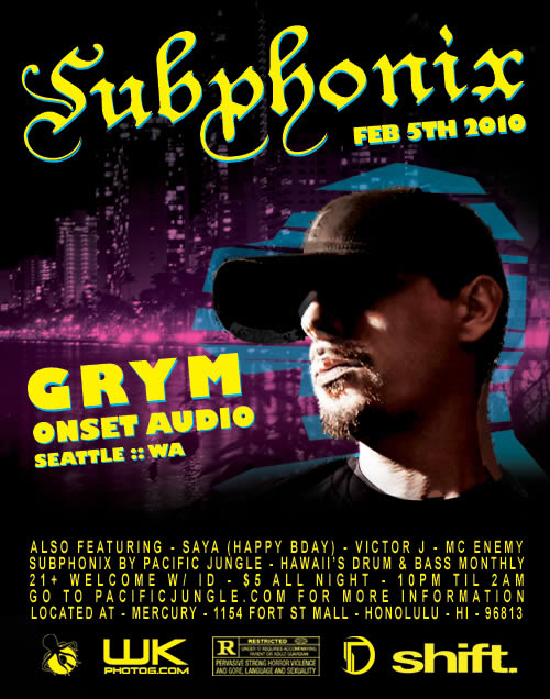 February 2010 Subphonix Flyer w/ DJ Grym