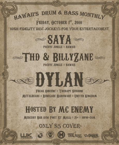 Subphonix 5 Year Anniversary Flyer Back